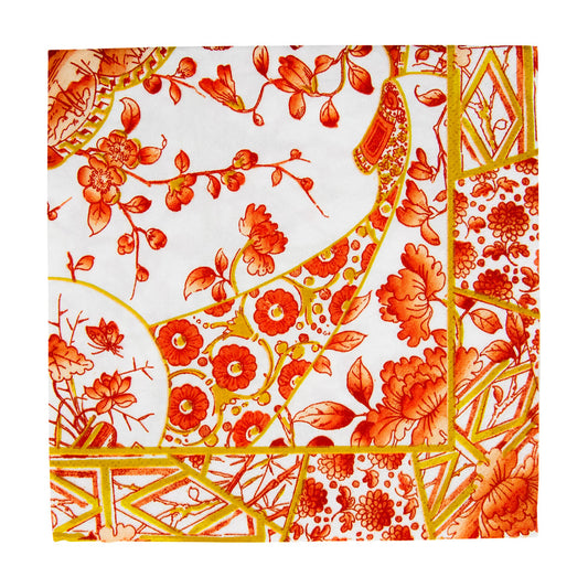 Serviett lunch gilded porcelain coral