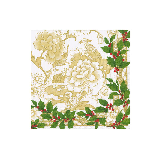 Serviett kaffe Holly Ceramic Ivory/Gold