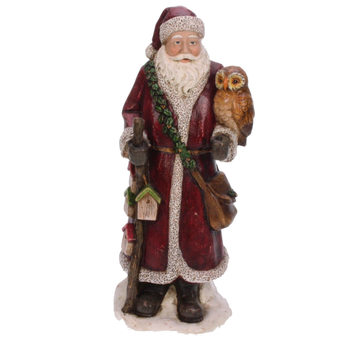 Santa Claus with owl 32 cm