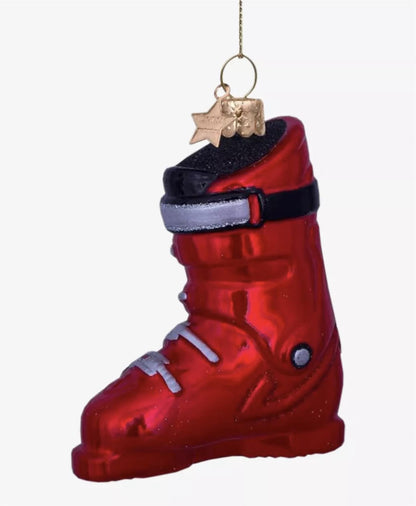 Christmas tree decoration Red ski boots 9.5 cm