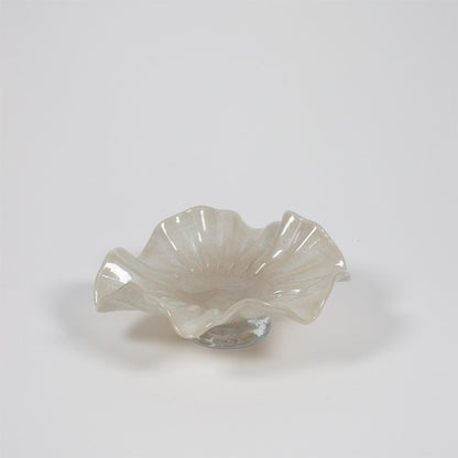 Loa skål på fot Taupe 22 cm