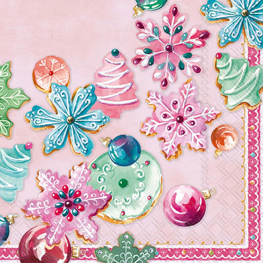 Serviett Lunch Sugar and Cookies rose