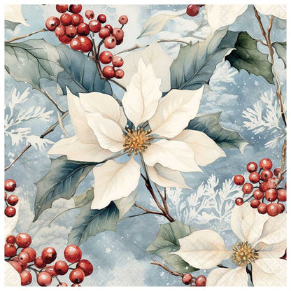 Serviett lunch Winter poinsettia