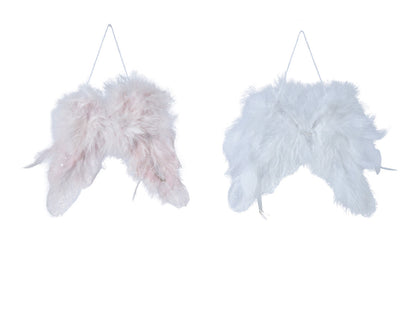 Christmas tree ornaments white angel wings 4 pcs