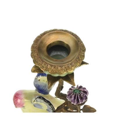 Lysestake m/fugl porselen