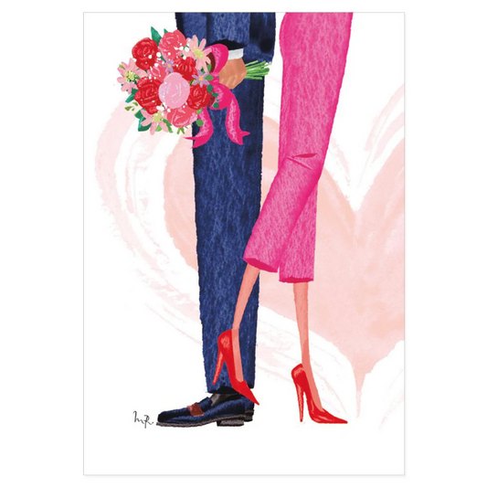 Kort m/konvolutt Couple with bouquet