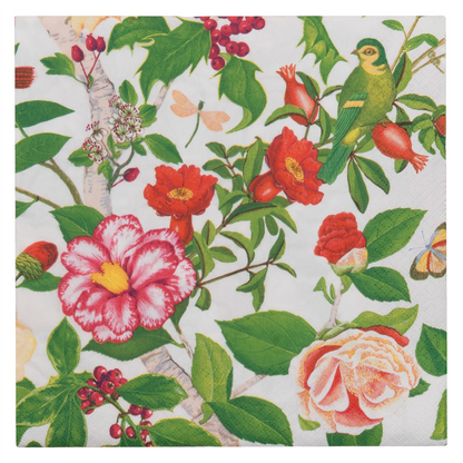 Serviett middag Christmas Chinoiserie white