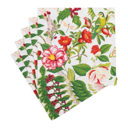 Napkin coffee Christmas Chinoiserie white