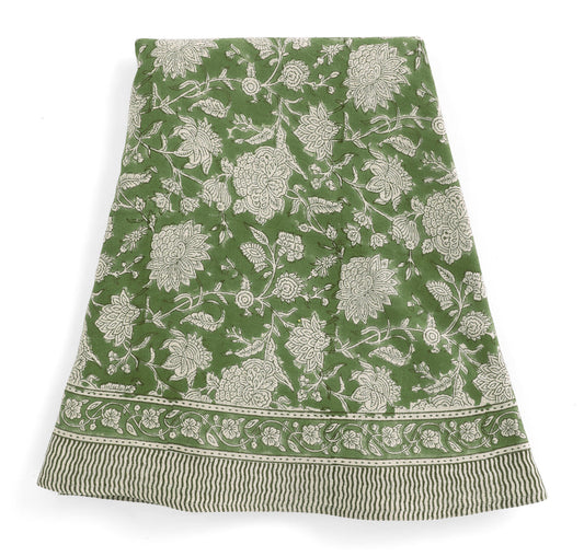 Indian Rose Green Tablecloth Round 220 cm