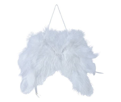 Christmas tree ornaments white angel wings 4 pcs