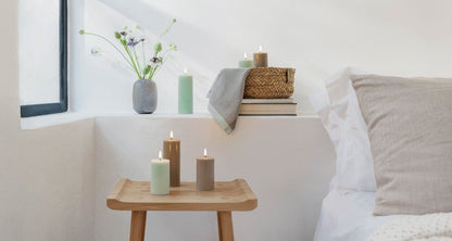 LED pillar candle Dusty Green 5.8x15.2 cm