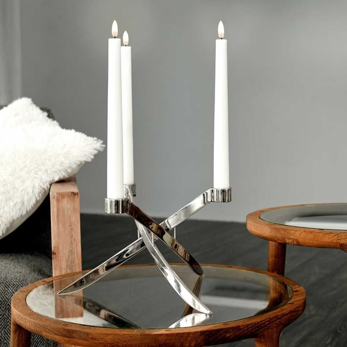 LED taper candle Nordic White 25 cm, 2-pack