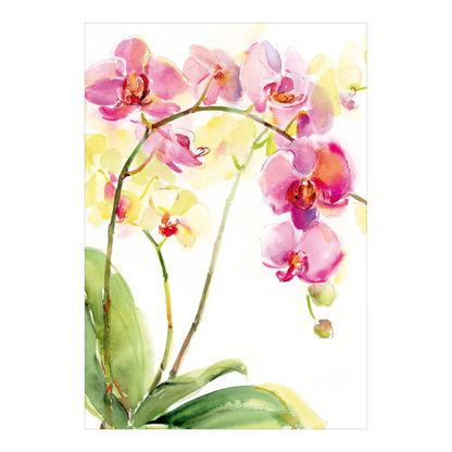Card with envelope Watercolor orchids