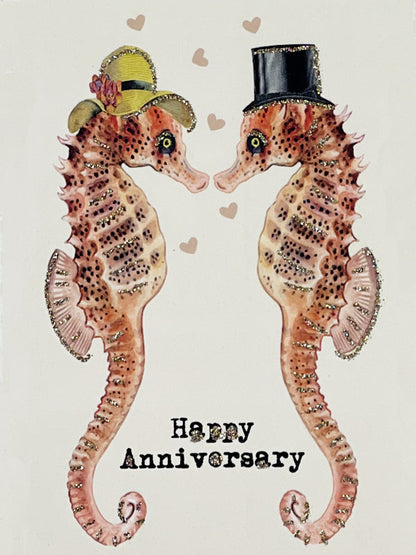 Glitterkort Happy Anniversary