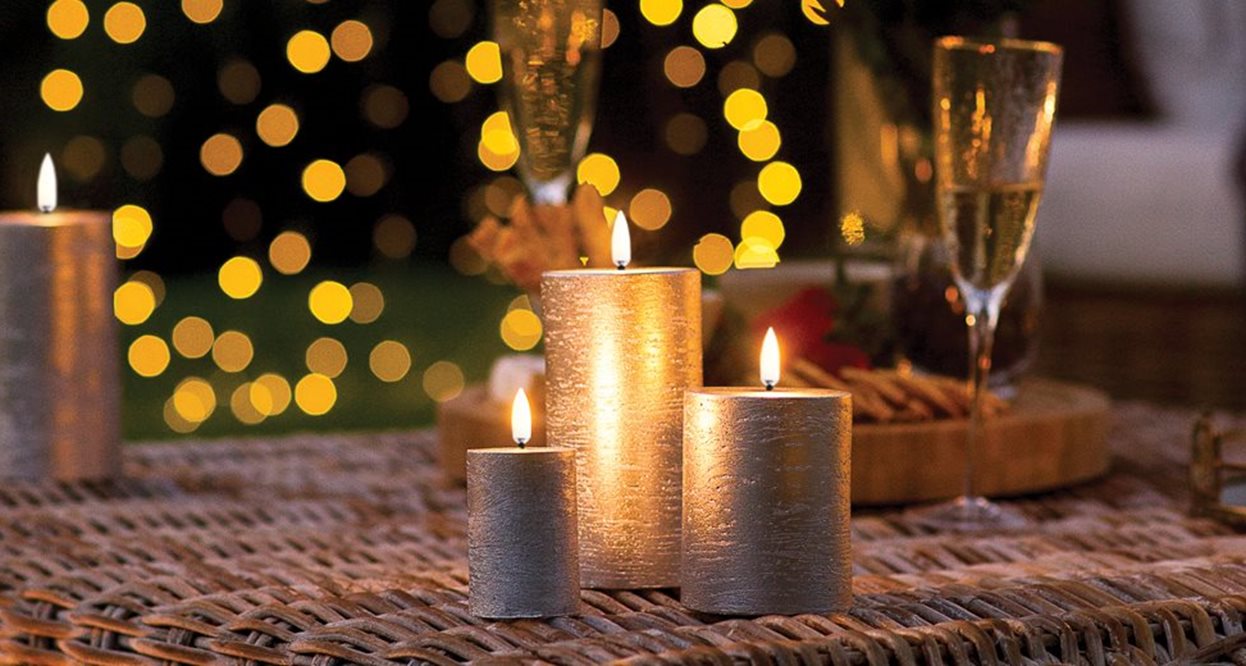 LED kubbelys metallic silver 7,8x10 cm