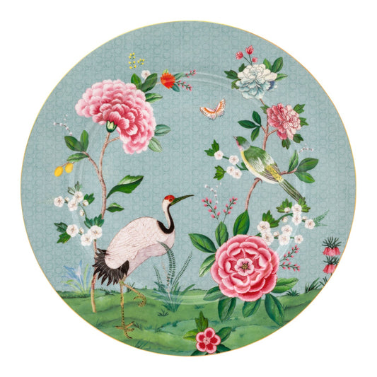 Blushing Birds Blue dekketallerken 32 cm