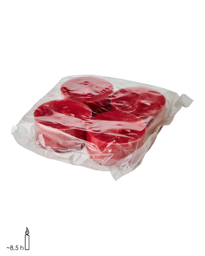 Store rød telys 4 pk