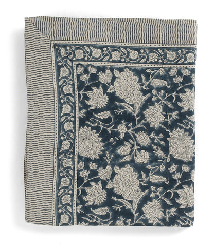 Tablecloth Indian Rose Denim Blue 170x270 cm