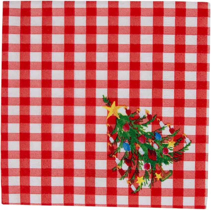 Napkin coffee Christmas Tree Gingham