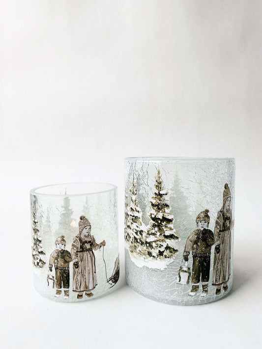 Lysglass nostalgi barn 11,5x13 cm