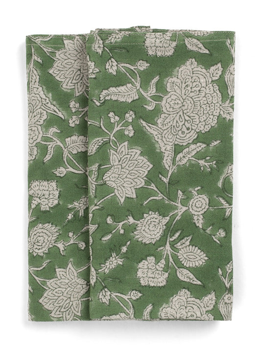 Napkin Indian Rose Green S/2