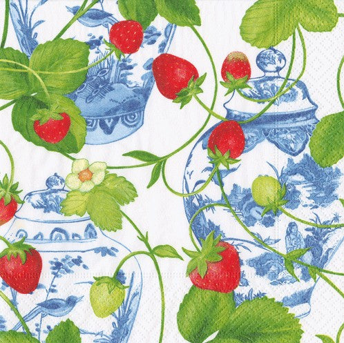 Serviett lunch Strawberries and cream