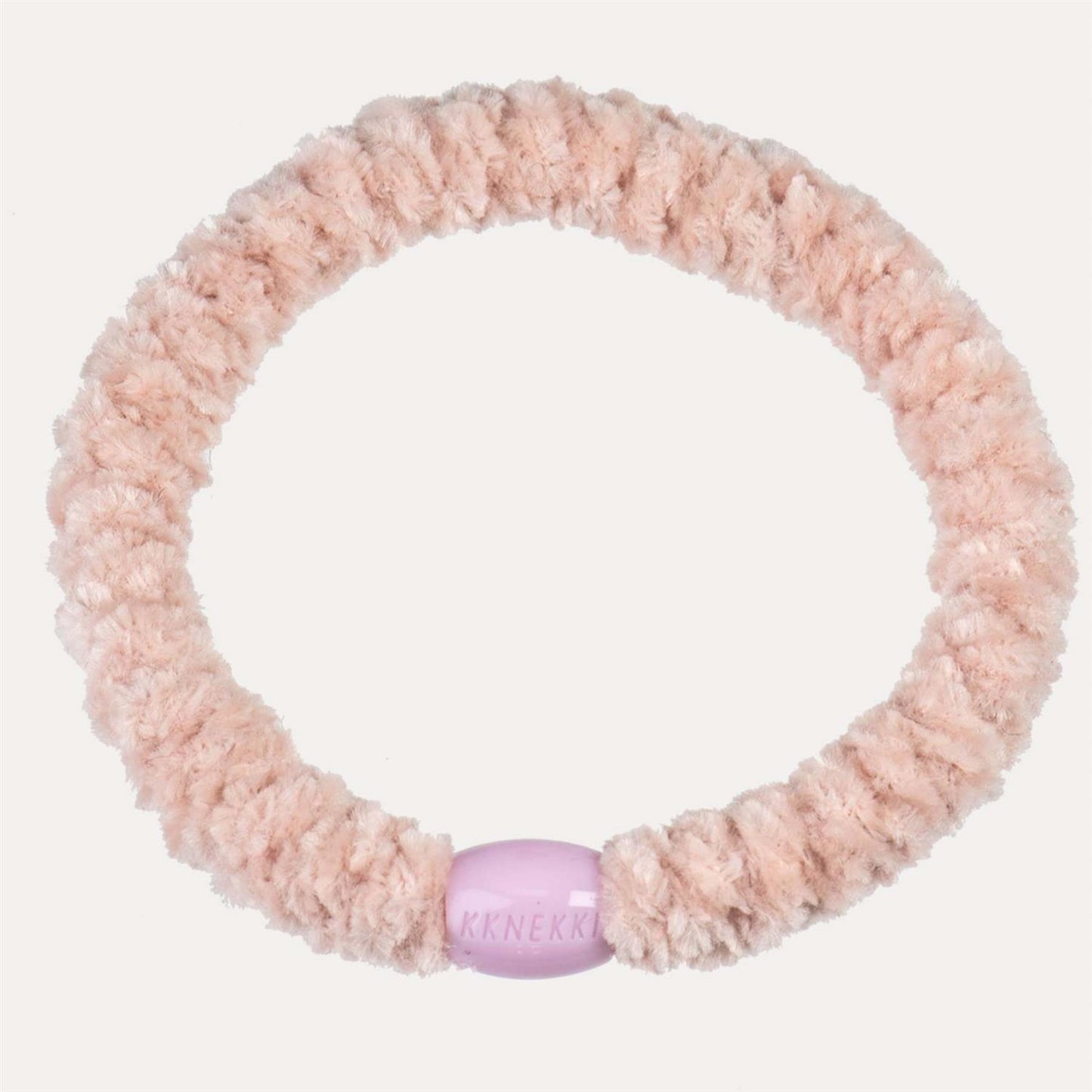 Kknekki hårstrikk Velvet Dusty Light Pink
