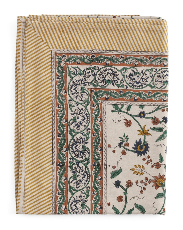 Tablecloth Samode Ochre, Blue & Green 170x270 cm