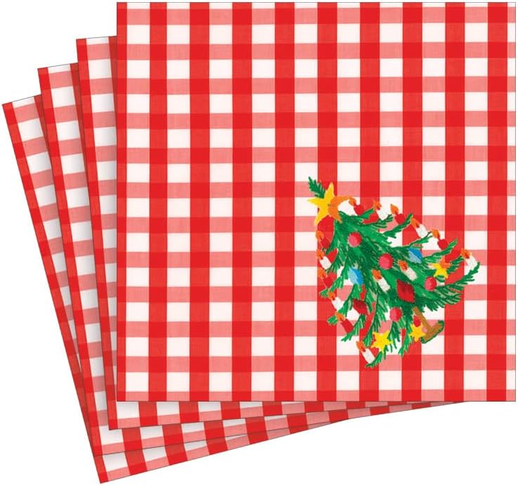 Napkin coffee Christmas Tree Gingham
