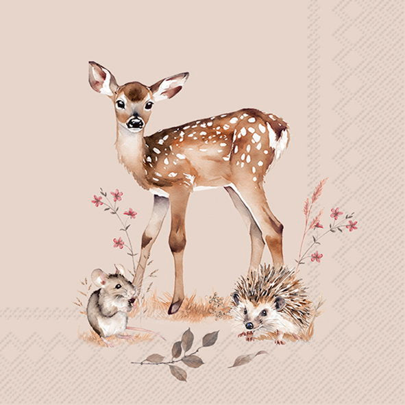 Serviett kaffe Forest Tales linen