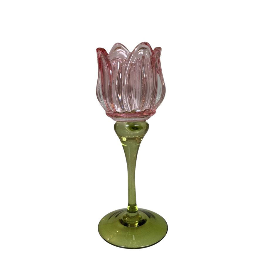 Telysholder Tulipan rosa 19 cm