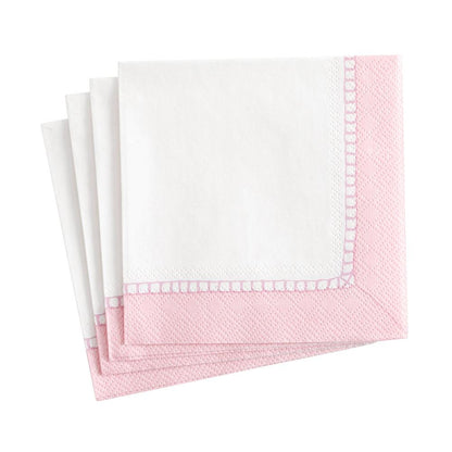 Serviett kaffe linen border petal pink