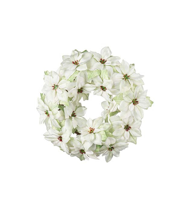 Krans julestjerne hvit 30 cm