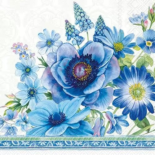 Serviett lunch Springtime blues light blue