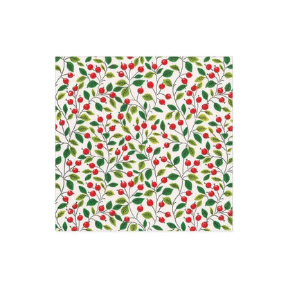 Napkin Lunch Berries And Leaves white