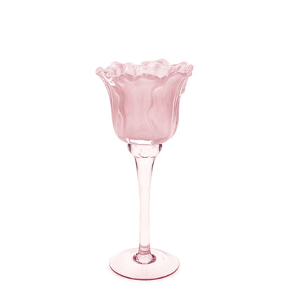 Telysholder tulipan rosa 23 cm