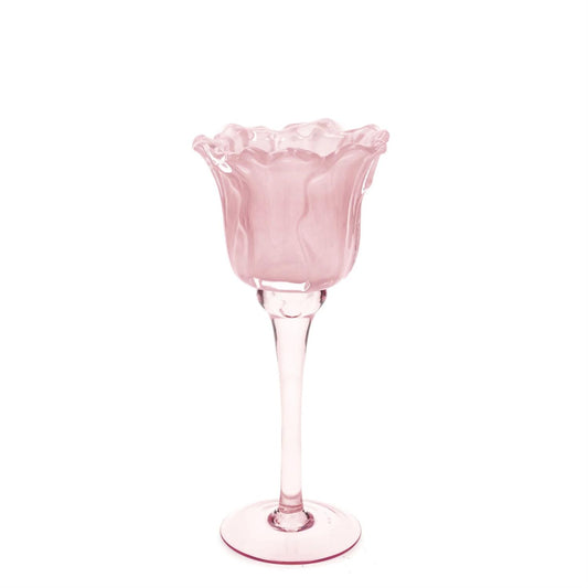 Telysholder tulipan rosa 23 cm