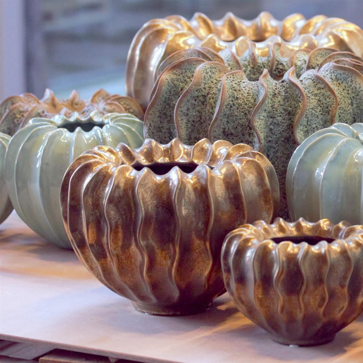 Pumpkin vase gold large 25x35 cm