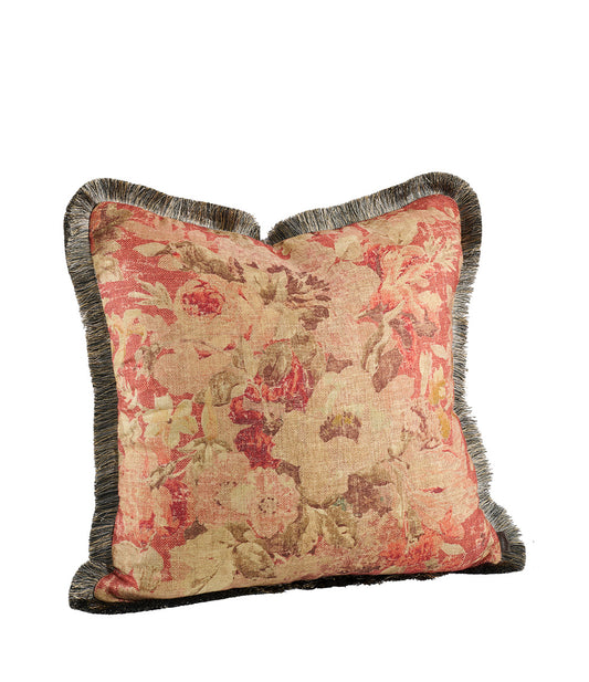 Putetrekk Rosewood flower frynser 50x50 cm