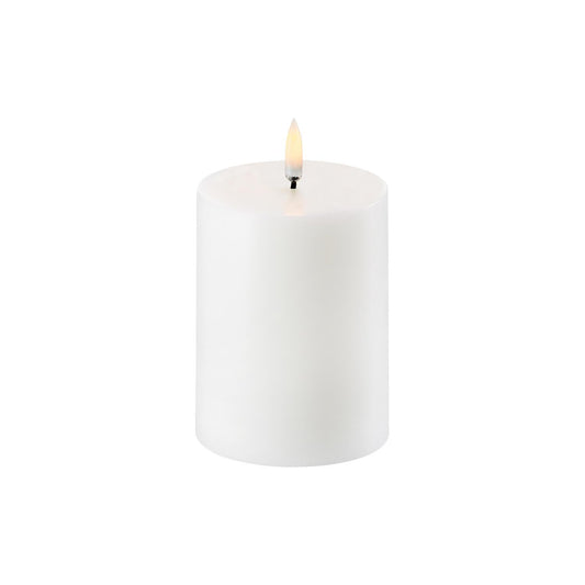 LED pillar candle Nordic White 7.8x10 cm