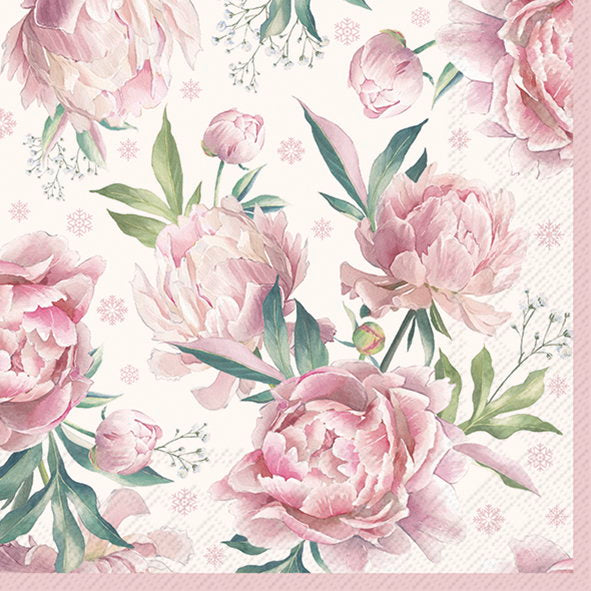 Serviett lunch Daphne Cream rose