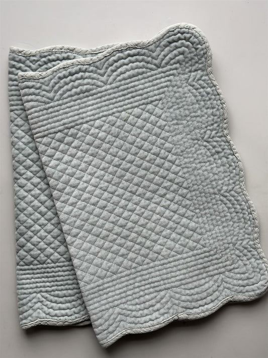Spisebrikke velour Duckegg