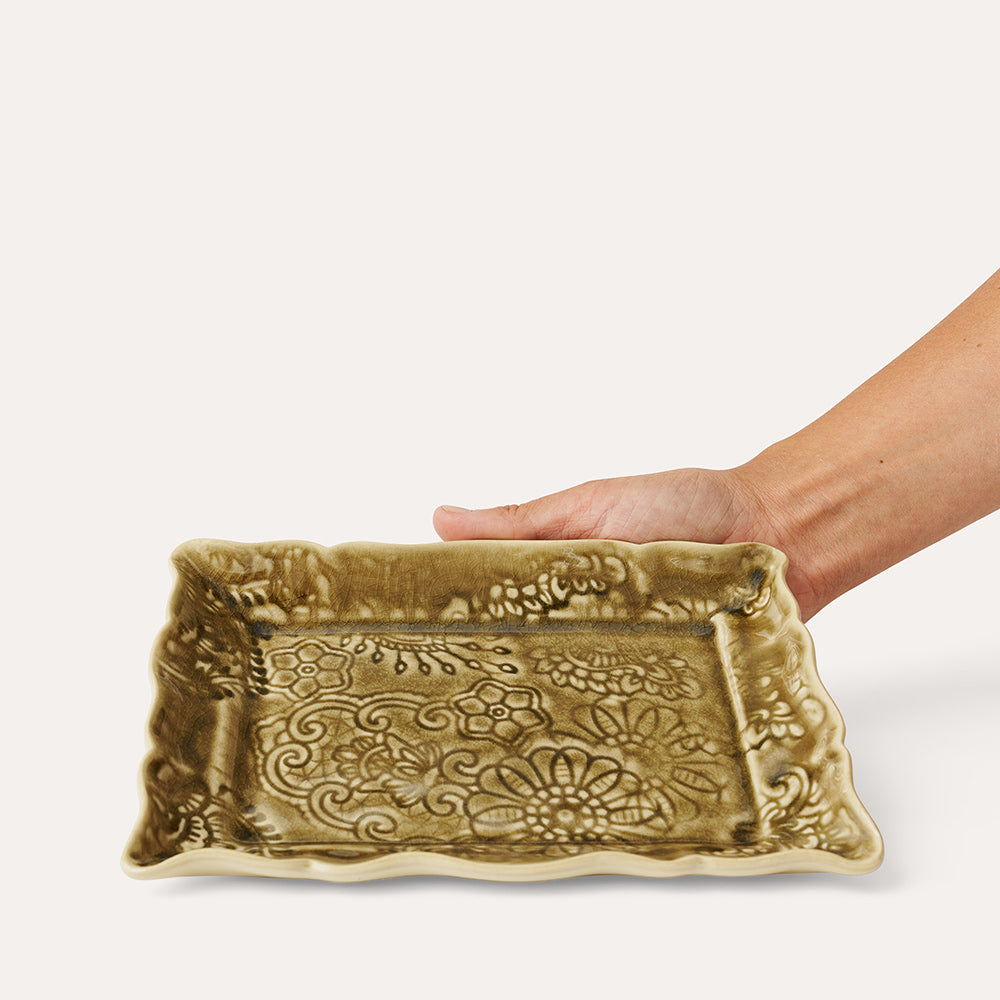 Asjett 19x13 cm Sand