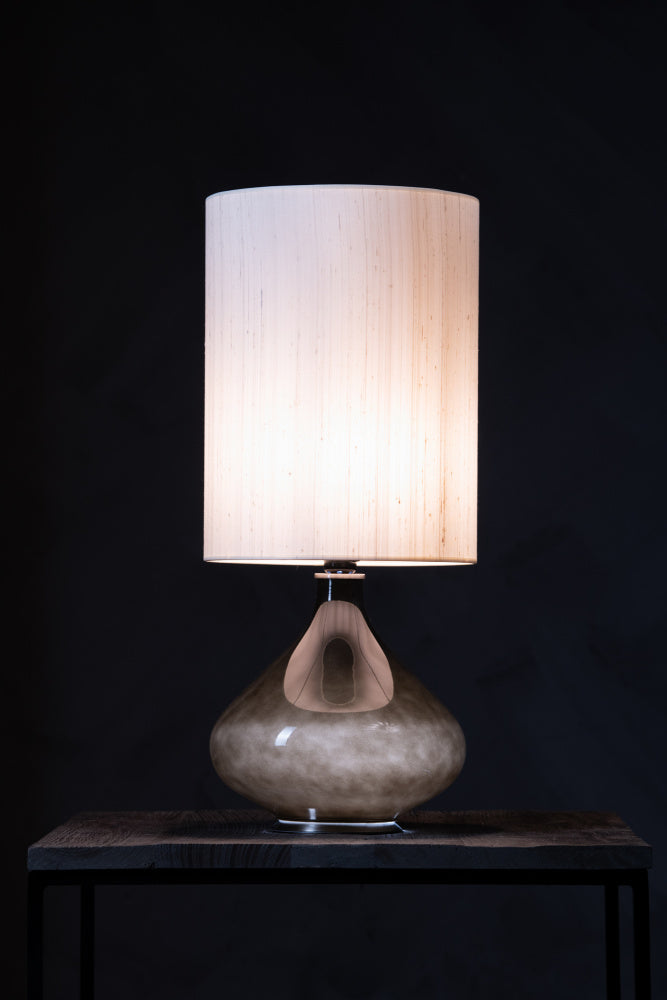 Flavia Table Lamp 70 cm Black Silk Beige Shade