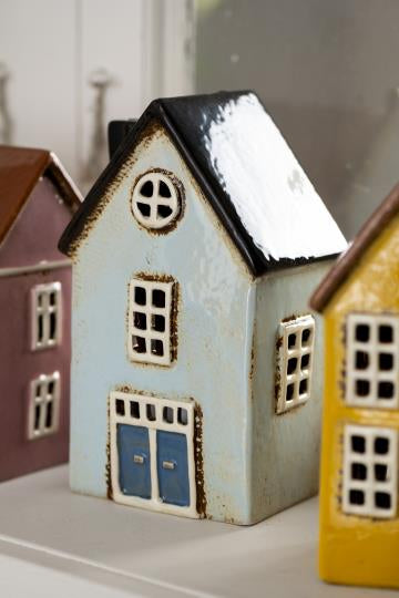 Lyshus Nyhavn lys blå 19 cm