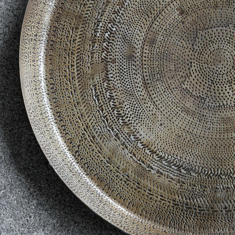 Plate Jhansi antique brass 29 cm
