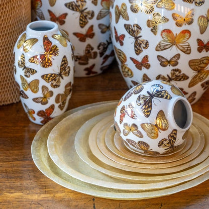 Vase porselen sommerfugl 11 cm