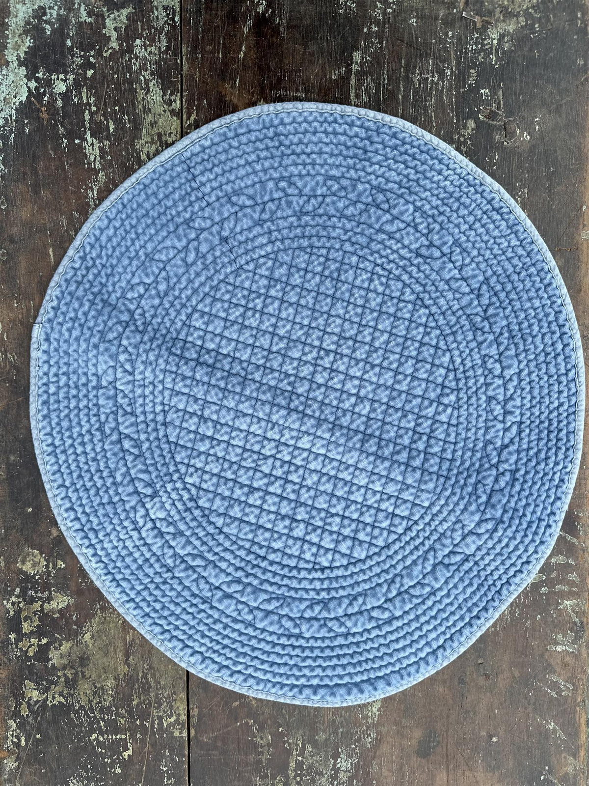 Placemat velvet round Moonlight Blue 40 cm