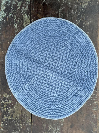 Placemat velvet round Moonlight Blue 40 cm