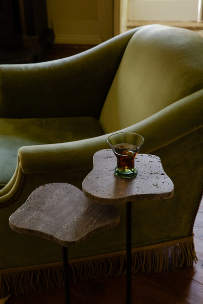 Milo titanium travertine bord S/2